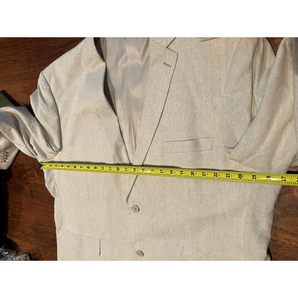 Lorenzo Bruno Mens 52L Linen Cotton Blazer Beige Italian Design C5000A Jacket - Picture 10 of 14